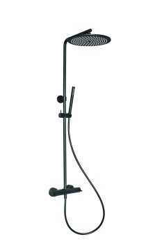 M&Z AQU26747 MZ-Expo Душевая система для душа с термостатом ЧЕРНЫЙ МАТОВЫЙ
