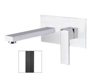 M&Z LRN04405 Lauren Смеситель для для раковины настенный монтаж, ЧЁРНЫЙ МАТОВЫЙ