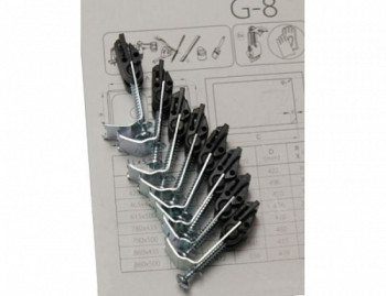 Монтажный набор Alveus для врезных моек 8 клипс для столешниц 30-40 мм, черный металл