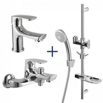 Набор смесителей "3 в 1" Lemark plus SHAPE LM1780C (для ванны + для раковины + душ. гарнитур), хром
