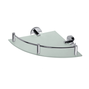 OMEGA: угловая стеклянная полка с горизонтальной перекладиной