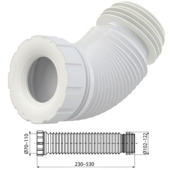 Отвод для унитаза гофрированный A97SN (AlcaPlast)