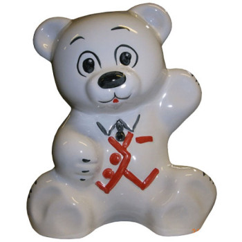 Подставка "МИШКА" белый с унитазной щеткой (КИРОВ)
