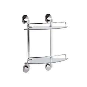 Полка стеклянная угловая Haiba HB1607-2, хром