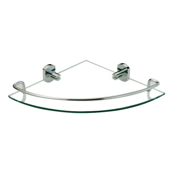 Полка угловая стеклянная Savol S-009973, хром