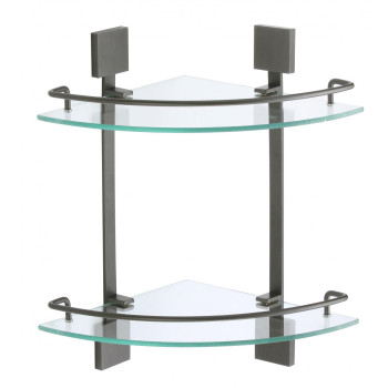 Полка угловая стеклянная Savol S-065322Q, графит