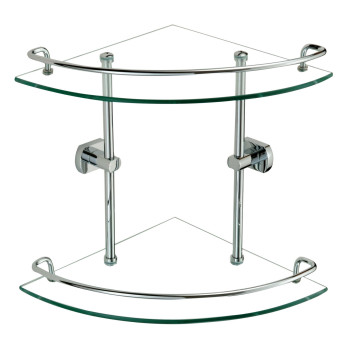 Полка угловая стеклянная Savol S-099322, хром
