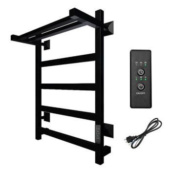 Полотенцесушитель электрический с полочкой (лесенка) Тругор Пэк сп 20 кв П 60х50 см, черный