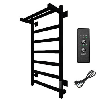 Полотенцесушитель электрический с полочкой (лесенка) Тругор Пэк сп 20 кв П 80х50 см, черный