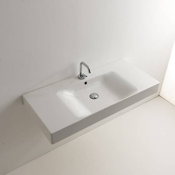 Раковина 100х45 см, 1 отв., цвет: белый