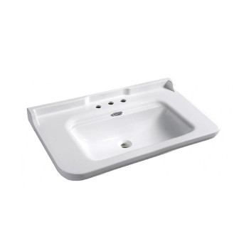 Раковина 100х55 см, 3 отв., керамическая, цвет: белый/хром