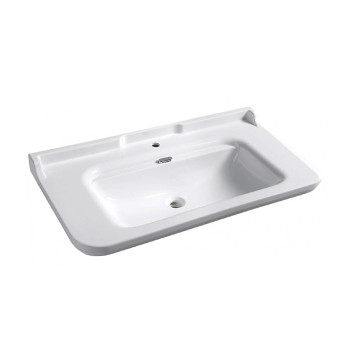 Раковина 120х55 см, 1 отв., керамическая, цвет: белый/хром