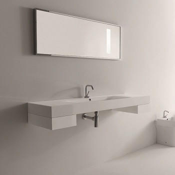 Раковина 140х45 см, 1 отв., цвет: белый