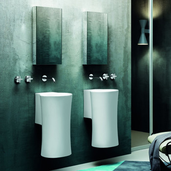 Раковина 35х37х62 см, без отв., с креплением, цвет: белый