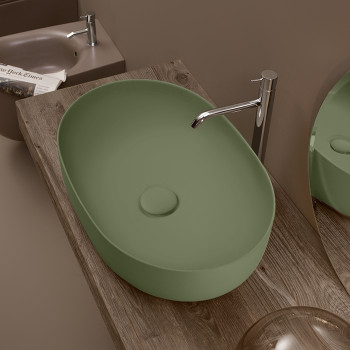 Раковина 60х40 см, без отв., накладная, цвет: Verde