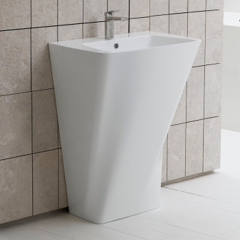 Раковина 63х43х85 см, 1 отв., цвет: белый