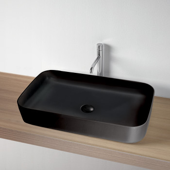Раковина 70х43 см, без отв., цвет: черный матовый