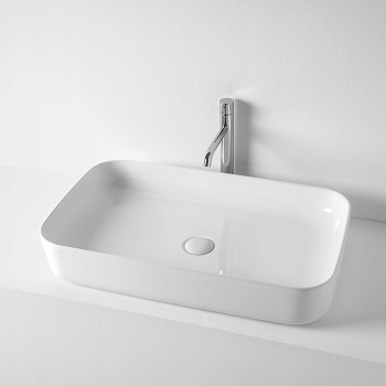 Раковина 70х43 см, без отв., накладная, цвет: белый
