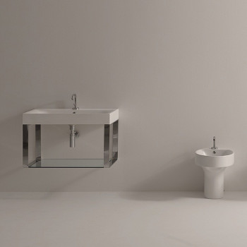 Раковина 80х45 см, 1 отв., подвесная, цвет: белый