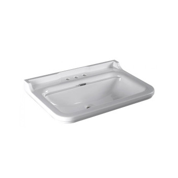 Раковина 80х55 см, 3 отв., керамическая, цвет: белый/хром