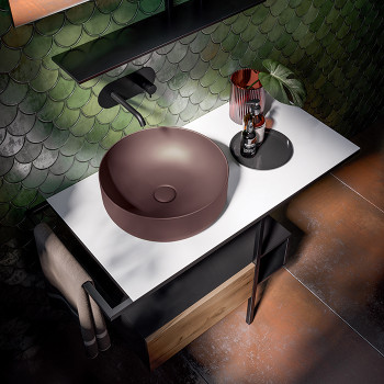 Раковина-чаша 40х15 см, без отв., цвет: Borgogna matt