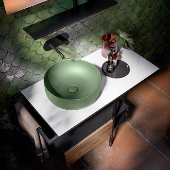 Раковина-чаша 40х15 см, без отв., цвет: Verde muschio