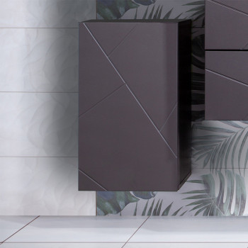 Шкаф навесной Бриклаер КРИСТАЛЛ 35х60 см, графит