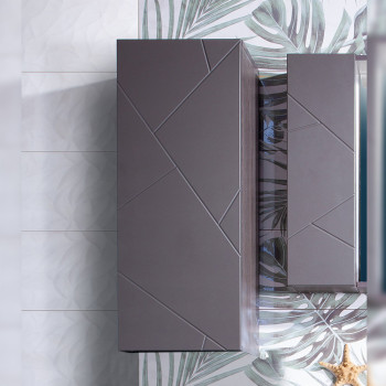 Шкаф навесной Бриклаер КРИСТАЛЛ 35х90 см, графит