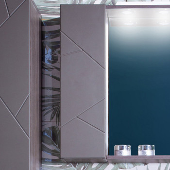 Шкаф навесной с дверью Бриклаер КРИСТАЛЛ 20 см, графит