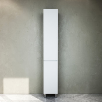 Шкаф-пенал напольный 30 см, правый, белый глянец