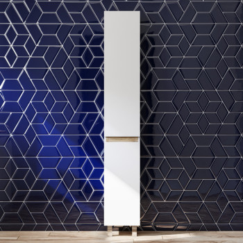 Шкаф-пенал, напольный, правый, 30 см, белый глянец