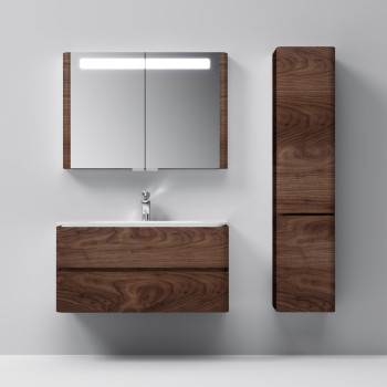 Шкаф-пенал подвесной 40 см, правый, орех