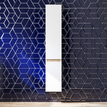 Шкаф-пенал, подвесной, правый, 30 см, белый глянец