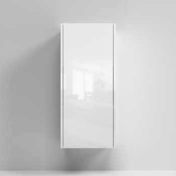 Шкаф с полками 40 см, высота 90 см, белый глянец, универсальный