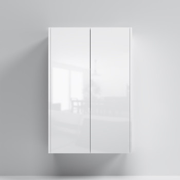 Шкаф с полками 60 см, высота 90 см, белый глянец, универсальный