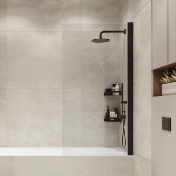 Шторка на ванну распашная Terminus Ното 150х70, черный