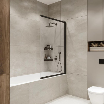 Шторка на ванну слайдер Terminus Ното 150х90, черный