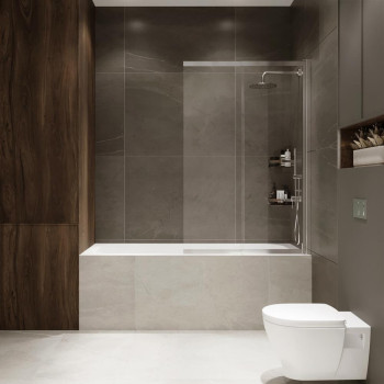 Шторка на ванну слайдер Terminus Ното 150х90, хром