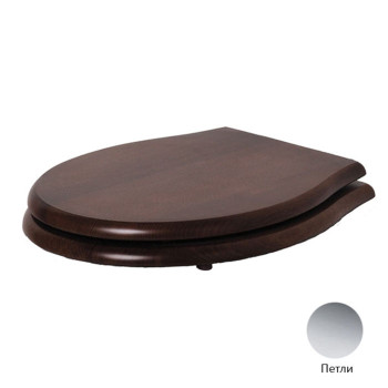 Сиденье для унитаза, микролифт, цвет: дерево/хром