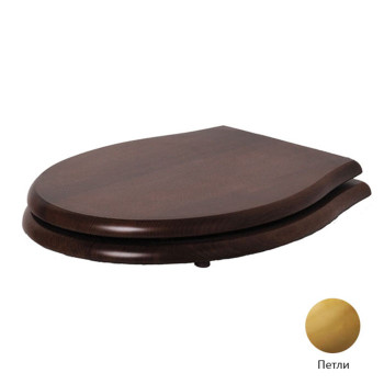Сиденье для унитаза, микролифт, цвет: дерево/золото