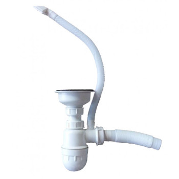 Сифон для мойки КромРус с переливом, нерж. вып., 3,5" (арт. S-734-K, S737-К)