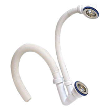 Сифон для ванн ЭЛИТ нерж.вып. 1 1/2 - 40 с пробкой на цеп. (арт.652)