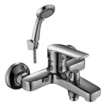 Смеситель Decoroom DR38036 одноручный для ванны с коротким изливом, хром