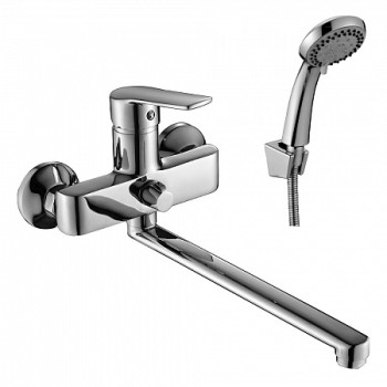 Смеситель Decoroom DR38043 одноручный универсальный с поворотным изливом 30 см., хром