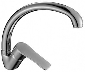 Смеситель Decoroom DR39021 одноручный для кухни с высоким повортным изливом, хром