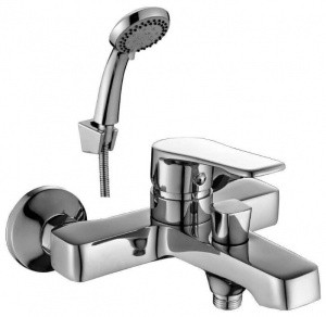 Смеситель Decoroom DR39036 одноручный для ванны с коротким изливом, хром