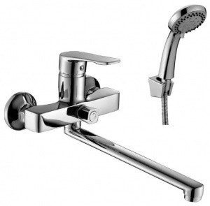 Смеситель Decoroom DR39043 одноручный универсальный с поворотным изливом 35 см., хром