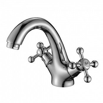 Смеситель Decoroom DR49011 двуручный для умывальника монолитный, хром