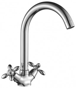 Смеситель Decoroom DR53028 двуручный для кухни с поворотным изливом, хром
