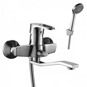 Смеситель Decoroom DR67044 одноручный для ванны с поворотным изливом 200мм, хром